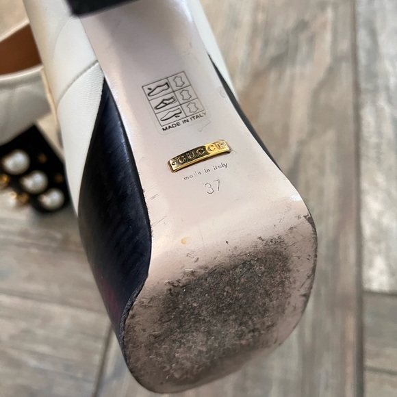 Gucci Vegas White Pearl Studded Platform Loafer size 37 - Picture 12 of 13